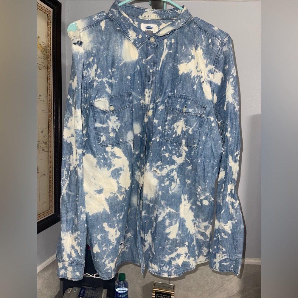 Bleached denim shirt